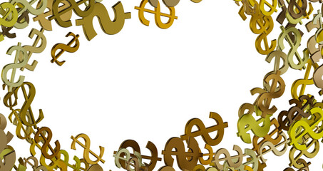 dollar symbol, 3d render illustration