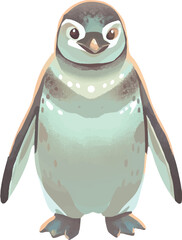 illustration of a cheerful, vibrant-colored penguin, perfect for a children or kid theme