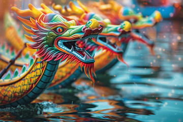 Beautiful holiday composition for celebrate chinese dragon boat festival