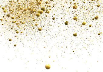 Cascading Splendor: Striking 3D Illustration Showcasing a Dazzling gold Confetti Display