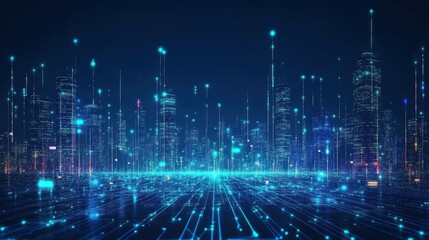 Fototapeta premium 5G, 6G, Big data wireless network, high speed internet, cloud computing or connect diagram technology, Data storage, service, synchronize, online, financial, Connectivity global, smart city, Gen AI