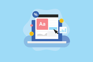 Website click through rate optimization, Click rate of a button, Call to action, CTA optimization, Website traffic. Vector illustration concept.