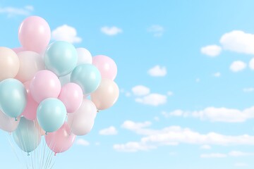 Balloons into the sky. Generative AI