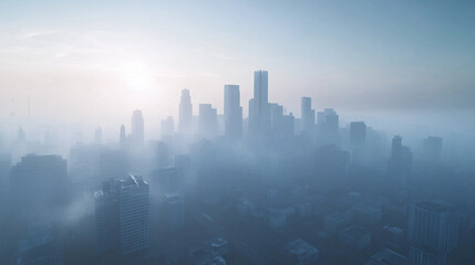 Obraz premium Smog-Filled Skyline - The Future of Urban Air