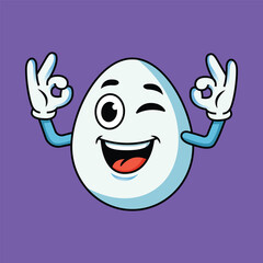 2d cartoon character of a egg illustration