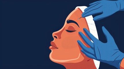 plastic surgery, beauty, Surgeon or beautician touching woman face, surgical procedure that involve altering shape of nose