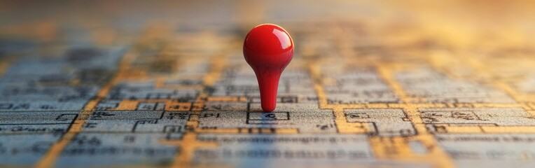 Red Pushpin on Calendar Date Close-Up