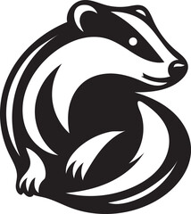 Obraz premium Bold Black and White Badger Logo Design