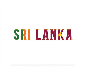 SRI LANKA flag Typography on a white background, Editable vector design of SRI LANKA typography with flag, Independence Day Design, SRI LANKA Day design, National Flag of SRI LANKA