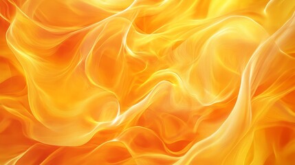 Abstract swirling orange and yellow flowing fabric texture background.