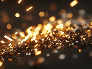 A professional studio shot of silver and gold sparklers glowing brightly, isolated on a dark textured background with delicate smoke trails adding realism
