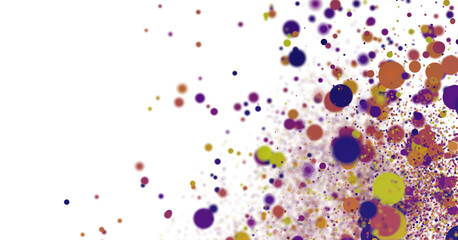 Multicolor confetti abstract background with a lot of falling pieces, isolated on a white background. Festive decorative tinsel element for design