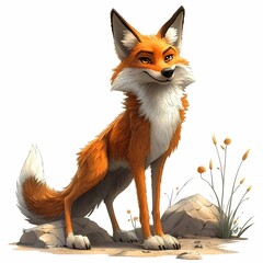 Obraz premium Sleek and Mysterious: Isolated Jackal Illustration