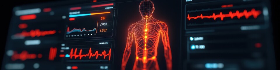 Innovative health info app interface displaying vital signs data technology environment gigapixel quality