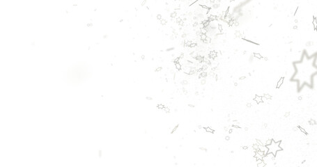 Stars - Banner with golden decoration. Festive border with falling glitter dust and stars.