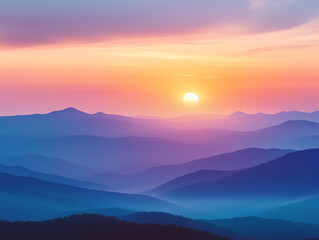 Fototapeta premium sunrise in mountains