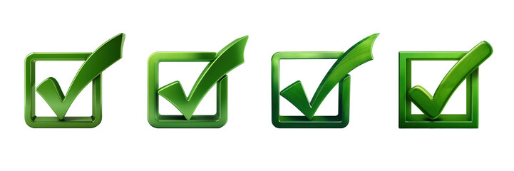 Square 3D checkmark tick collection