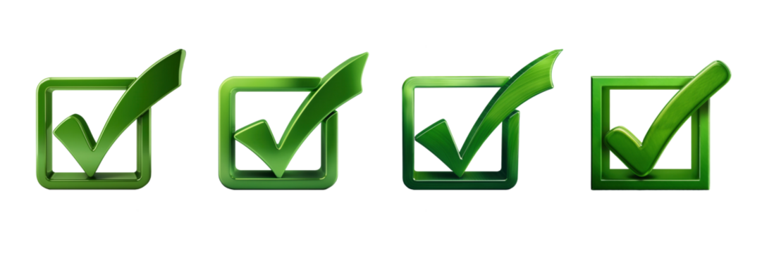 Square 3D checkmark tick collection