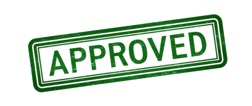 Green approve stamp. Approved stamp on transparent background