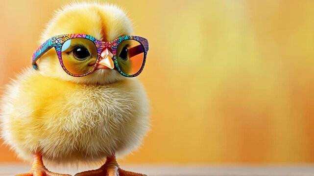 The baby chick looked adorable and trendy in its colorful fashion sunglasses, bringing a smile to everyone who saw it.