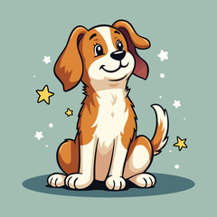 Adorable Dog and Puppy vector illustration
