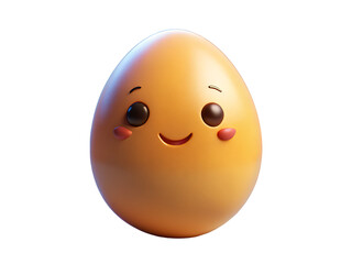 Happy Cartoon Egg Character with Big Smile and Open Arms