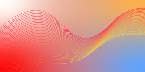 Multicolored gradient background with wavy lines