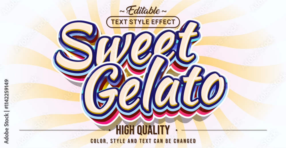 Poster editable text style effect - sweet gelato text style theme.