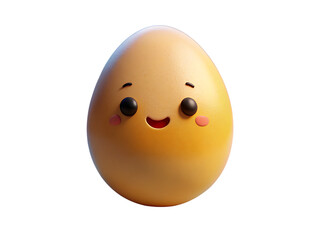 Happy Cartoon Egg Character with Big Smile and Open Arms