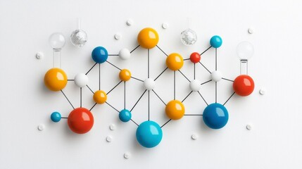 abstract 3d rendering of a colorful network connection. ideal for presentations, websites, or any project needing a modern, vibrant visual. perfect for tech, science, or business themes.