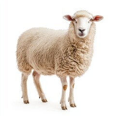 Naklejka premium Sheep isolated on white background