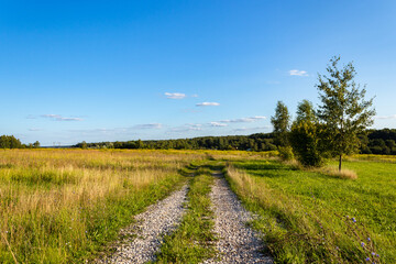 Rural landscape showing the expanses of Central Russia on a beautiful clear summer day. Tula region, Russia.