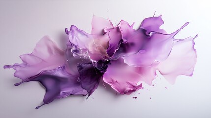 Abstract watercolor splash art in shades of purple creative expression digital art modern art scene close-up view artistic concept