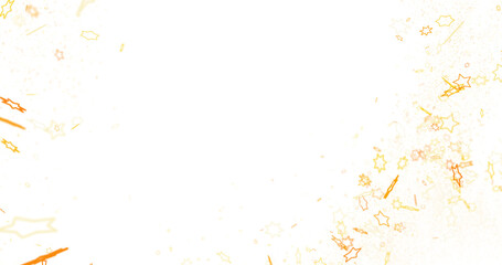 Stars - Banner with golden decoration. Festive border with falling glitter dust and stars.