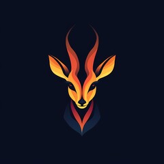 Sleek Antelope Silhouette Logo Design