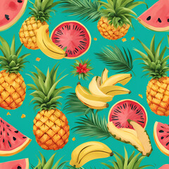 seamless pattern with fruits