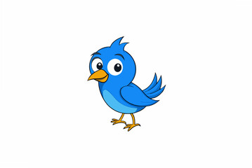 blue bird on white