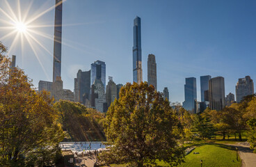 Fototapeta premium Autumn in central park , Ney York, USA