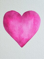 Obraz premium A beautiful watercolor painting of a pink heart, symbolizing love, affection, and creativity in art.