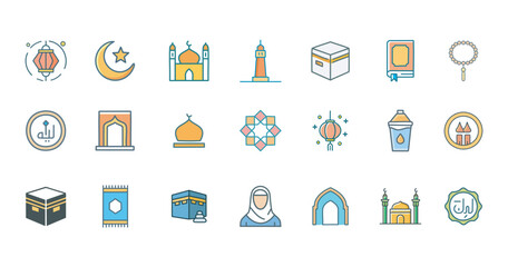 Islamic vector icon set 