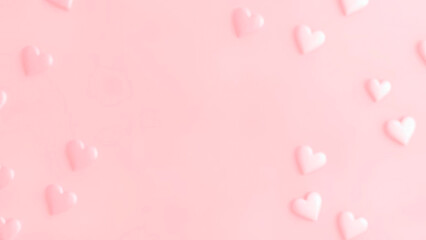 A glossy pink hearts on a soft pink background, exuding warmth and romance