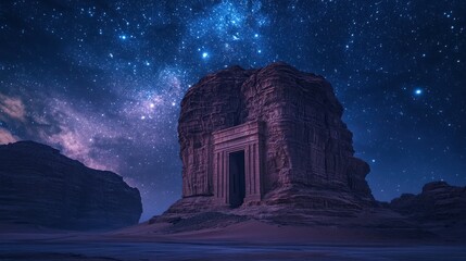 Ancient Gateway Under a Starry Sky