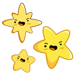 Yellow star with smile icon illustration	
