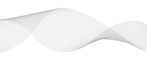 Fototapeta premium Abstract modern background, curved lines, create the effect of an optical illusion.Vector illustration. Wave with lines created using blend tool.Abstract wave element for design. Digital frequency.