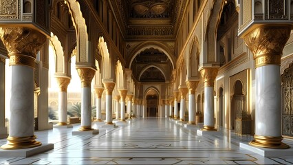 The fabulous Sultan's palace from the Arabic fairy tale the magic lamp