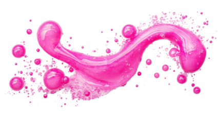 Pink bubbles, transparent background