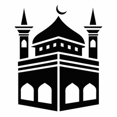 Silhouette vector Kaaba on white background 