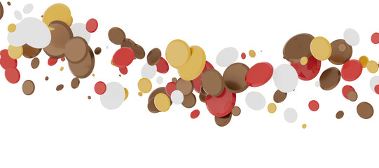 Multicolor confetti abstract background with a lot of falling pieces, isolated on a white background.