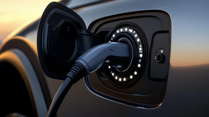 Electric Vehicle Charging Port Close-Up