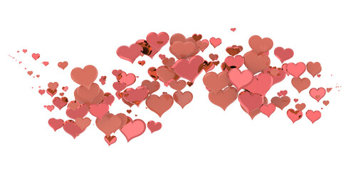 realistic isolated heart confetti on the transparent background for decoration and covering.
